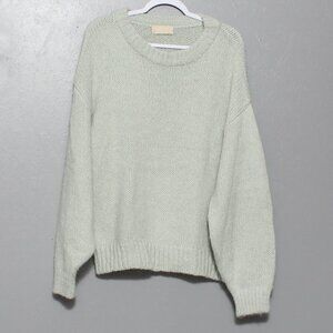 London flat crew neck chunky knit sweater